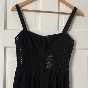 NWT O.P.T Elegant Black Eyelet Dress Size S